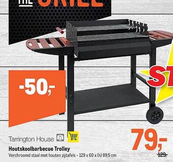 Makro Houtskoolbarbecue Trolley aanbieding