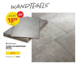 Brico Vloer- En Wandtegel Beton aanbieding