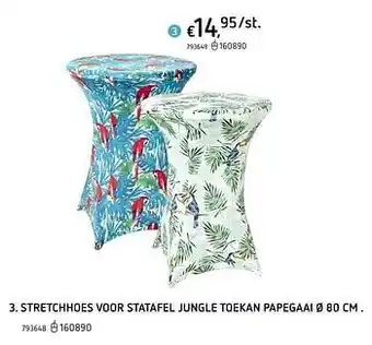 Dreamland . stretchhoes voor statafel jungle toekan papegaai aanbieding