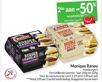 Intermarché Monique Ranou Hamburgers aanbieding