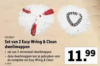 Lidl Set van 2 easy wring + clean dweilmoppen aanbieding