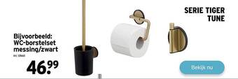 GAMMA Wc-borstelset Messing Zwart aanbieding