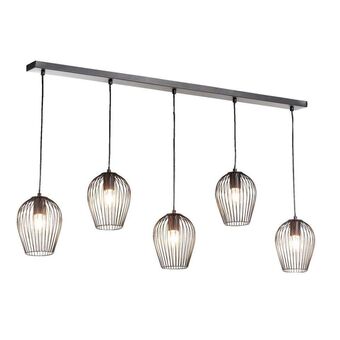 Leen Bakker Hanglamp Lagos - mat zwart - 5 lampen aanbieding