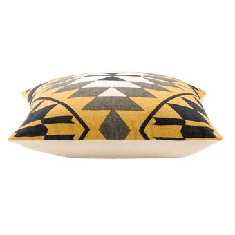 Leen Bakker Sierkussen Alina - okerkleur/grijs - 45x45 cm aanbieding