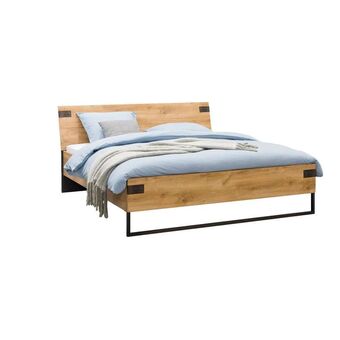 Leen Bakker Bed Dex - eiken-/grafietkleur - 140x200 cm aanbieding