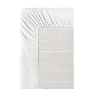 Leen Bakker Hoeslaken percale katoen - wit - 80x200 cm aanbieding