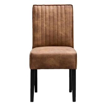 Eetkamerstoel Casey - step leder cognac - 93x46x68 cm