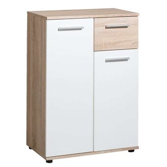 Leen Bakker Kast Praag - wit/eiken - 85x60x35 cm aanbieding