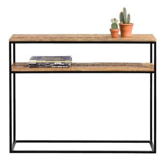 Leen Bakker Sidetable Kyan - zwart/naturelkleur - 79x100x30 cm aanbieding