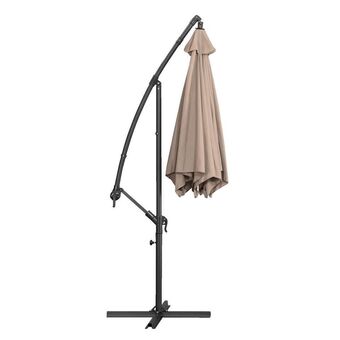 Leen Bakker Le Sud zweefparasol Brava - taupe - Ø300 cm aanbieding