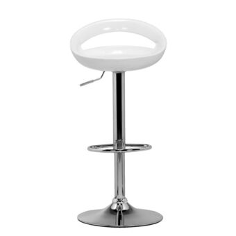 Leen Bakker Barkruk Hamburg - wit/chroom aanbieding