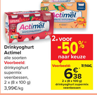 Carrefour Drinkyoghurt actimel aanbieding