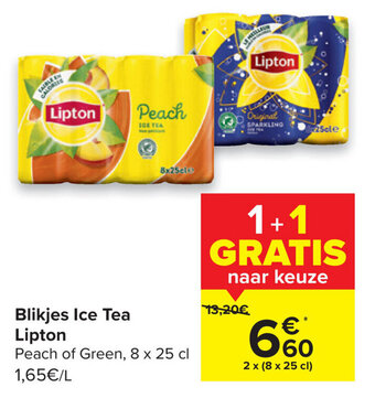 Carrefour Blikjes ice tea lipton aanbieding