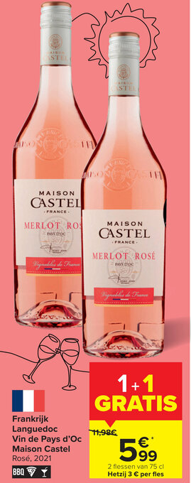 Carrefour Frankrijk languedoc vin de pays d'oc maison castel aanbieding