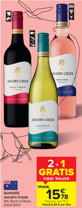 Carrefour Australie jacob's creek aanbieding