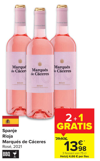 Carrefour Spanje rioja marques de caceres aanbieding