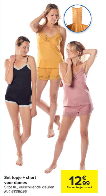 Carrefour Set topje + short voor dames aanbieding