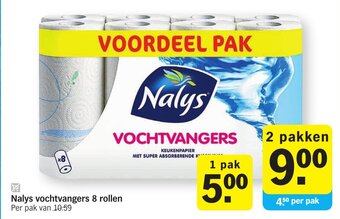 Albert Heijn Nalys vochtvangers 8 rollen aanbieding