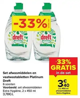 Carrefour Set afwasmiddelen extra hygiëne aanbieding