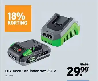 GAMMA Lux Accu- En Lader Set 20 V aanbieding