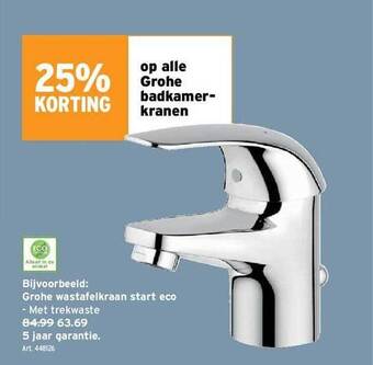 GAMMA Grohe Wastafelkraan Start Eco aanbieding