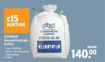GAMMA Gamma Bouwafvalzak Bulky aanbieding