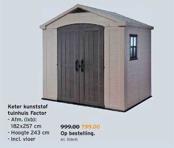 GAMMA Keter Kunststof Tuinhuis Factor aanbieding