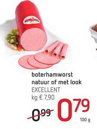 Spar Colruyt Boterhamworst Natuur Of Met Look Excellent aanbieding