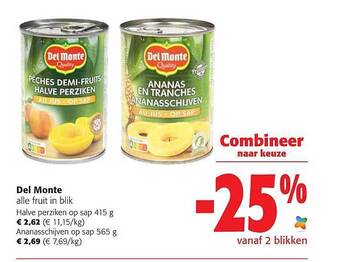 Colruyt Del Monte Alle Fruit In Blik aanbieding