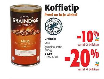 Colruyt Graindor Mild Gemalen Koffie aanbieding