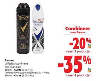 Colruyt Rexona Volledig Assortiment aanbieding