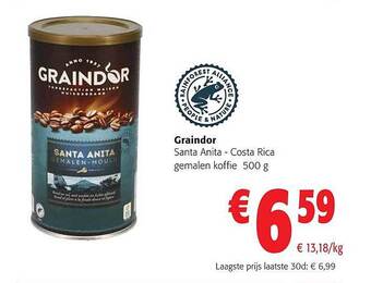 Graindor Santa Anita - Costa Rica Gemalen Koffie