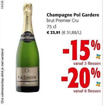 Colruyt Champagne Pol Gardere Brut Premier Cru aanbieding