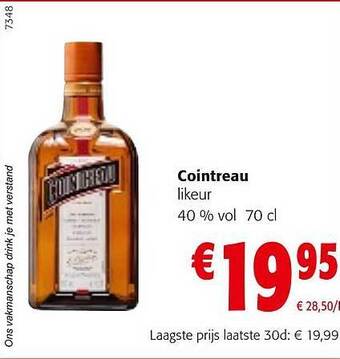 Colruyt Cointreau Likeur 40% Vol aanbieding