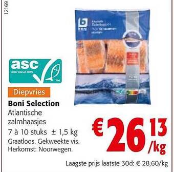 Colruyt Boni Selection Atlantische Zalmhaasjes aanbieding