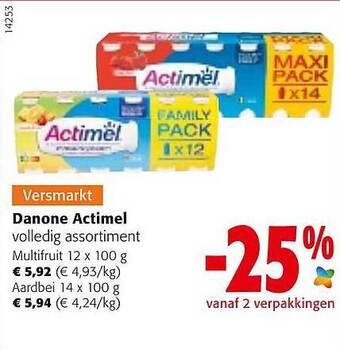 Colruyt Danone Actimel Volledig Assortiment aanbieding
