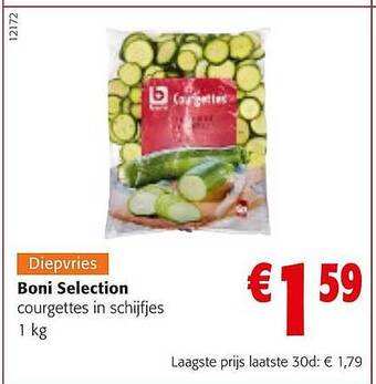 Colruyt Boni Selection Courgettes In Schijfjes aanbieding