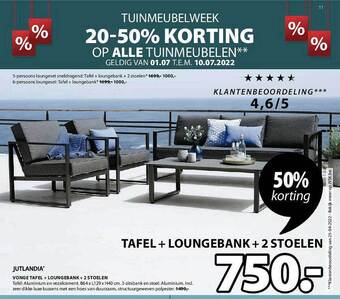 Vonge Tafel + Loungebank + 2 Stoelen