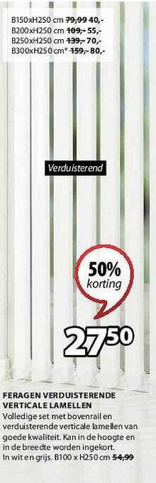 Jysk Feragen Verduisterende Verticale Lamellen aanbieding
