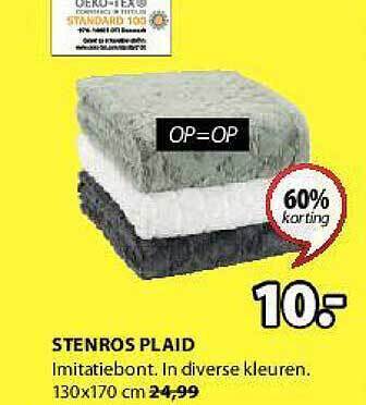 Jysk Stenros Plaid aanbieding