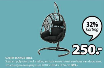 Jysk Gjern Hangstoel aanbieding