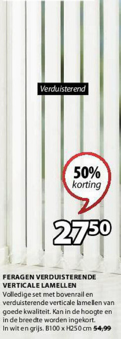 Jysk Feragen Verduisterende Verticale Lamellen aanbieding