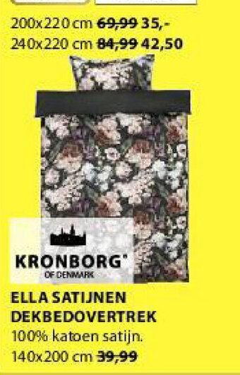 Jysk Kronborg Ella Satijnen Dekbedovertrek aanbieding