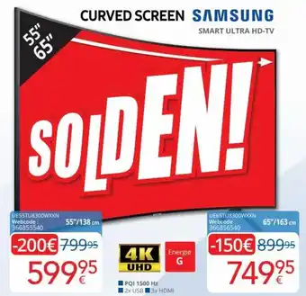 Eldi Samsung Curved Screen Smart Ultra HD-TV 55" aanbieding
