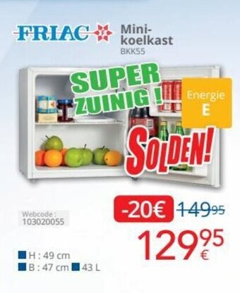 Eldi Friac Mini Koelkast BKK55 aanbieding