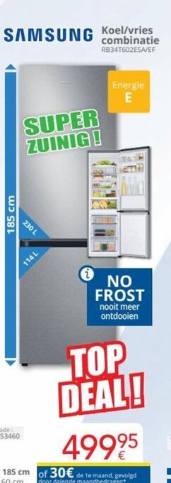 Eldi Samsung Koel/vries Combinatie RB34T602ESA/EF aanbieding