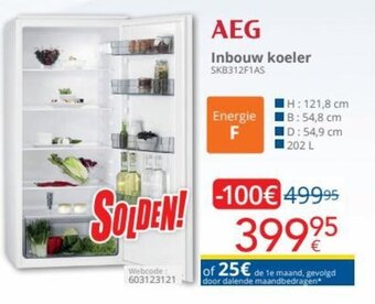 Eldi AEG Inbouw Koeler SKB312F1AS aanbieding