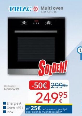 Eldi Friac Multi Oven IOM 5219 IX aanbieding