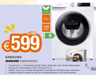 Expert Samsung Wasmachine S1WW80T656ALES2 aanbieding