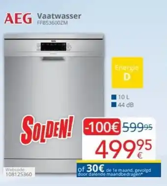 Eldi AEG Vaatwasser FFB53600ZM aanbieding
